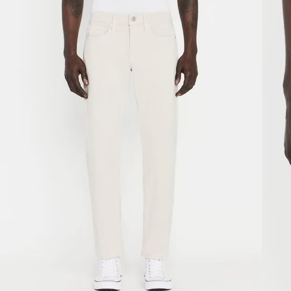 L'Homme Slim Brushed Twill in Milk Beige - Picture 3 of 8